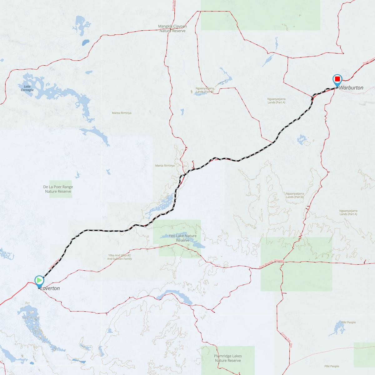 Laverton to Warburton WA